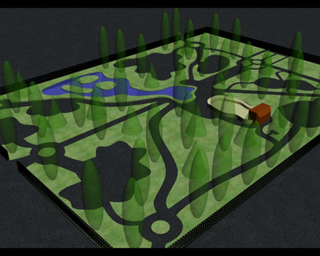 Модель наброска парка отдыха в 3D